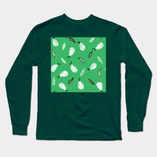 Kelly Green Leafy Pears Long Sleeve T-Shirt